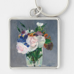Edouard Manet - Bloemen in een kristallen vaas Sleutelhanger