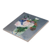 Edouard Manet - Bloemen in een kristallen vaas Tegeltje (Zijkant)