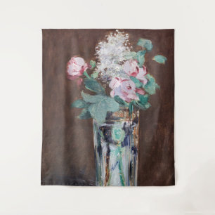 Edouard Manet - Bloemen in een kristallen vaas Wandkleed