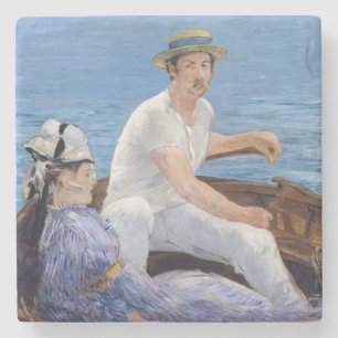 Edouard Manet - Boating Stenen Onderzetter
