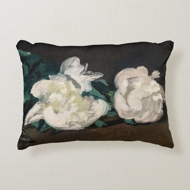 Edouard Manet - Branch of White Peonies, Secateurs Accent Kussen (Voorkant)