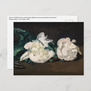 Edouard Manet - Branch of White Peonies, Secateurs Briefkaart