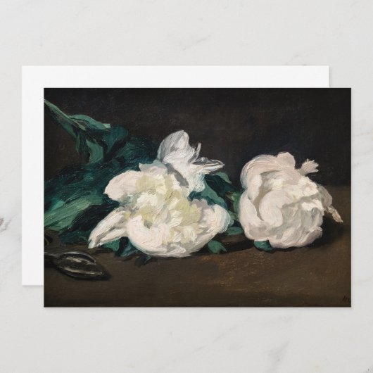 Edouard Manet - Branch of White Peonies, Secateurs Kaart (Voorkant / Achterkant)