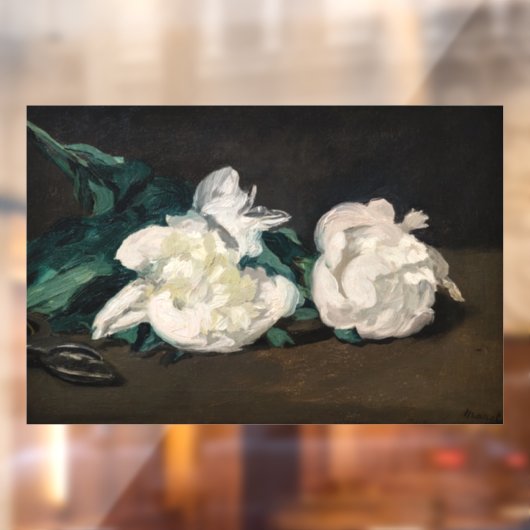 Edouard Manet - Branch of White Peonies, Secateurs Raamsticker (Vel 2)