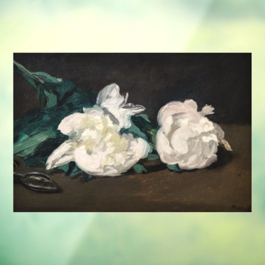 Edouard Manet - Branch of White Peonies, Secateurs Raamsticker (Vel 3)