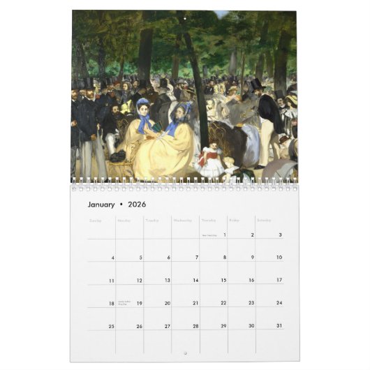 Edouard Manet Calendrier Impressionnistes (Jan 2026)