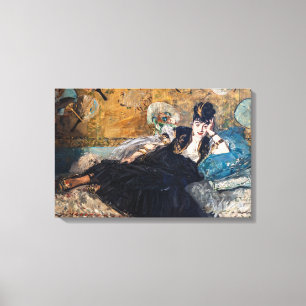 Edouard Manet - Dame met ventilatoren Canvas Afdruk