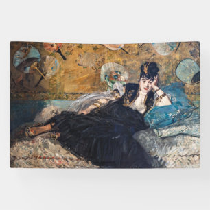 Edouard Manet - Dame met ventilatoren Spandoek