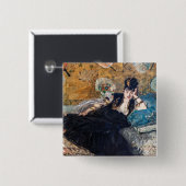 Edouard Manet - Dame met ventilatoren Vierkante Button 5,1 Cm (Voorkant /achterkant)