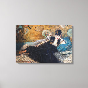 Edouard Manet - Dame met waaier Canvas Afdruk