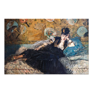 Edouard Manet - Dame met waaier Foto Afdruk