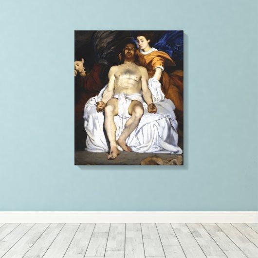 Édouard Manet De dode Christus met Angels Canvas Afdruk (Insitu (Houten vloer))