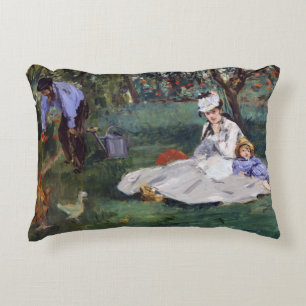 Edouard Manet - De familie Monet in hun tuin Accent Kussen