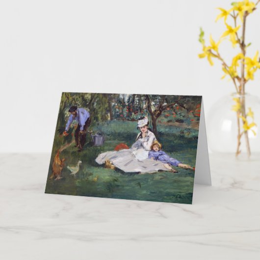 Edouard Manet - De familie Monet in hun tuin Kaart (Gele Bloem)