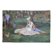 Edouard Manet - De familie Monet in hun tuin Kussensloop (Achterkant)