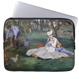 Edouard Manet - De familie Monet in hun tuin Laptop Sleeve