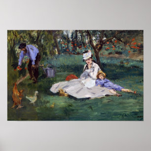 Edouard Manet - De familie Monet in hun tuin Poster