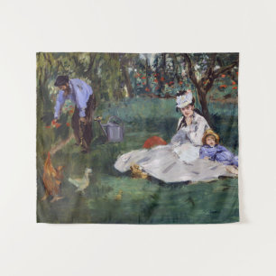 Edouard Manet - De familie Monet in hun tuin Wandkleed