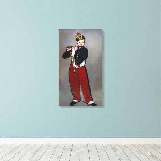 Edouard Manet - De Fifer/Young Flutist Canvas Afdruk (Insitu (Houten vloer))