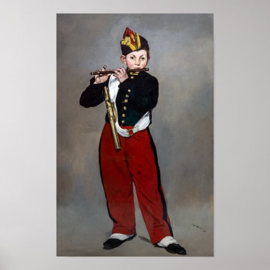 Edouard Manet - De fluiter / Jonge fluiter Poster (Voorkant)