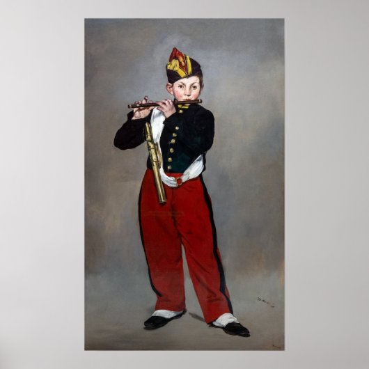Edouard Manet - De fluiter / Jonge fluitist Poster (Voorkant)
