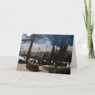 Edouard Manet - De haven van Boulogne bij maanlich Kaart