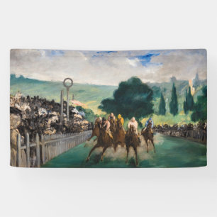 Edouard Manet - De Reizen bij Longchamp Spandoek