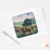 Edouard Manet - De Reizen bij Longchamp Vierkante Sticker (Envelop)