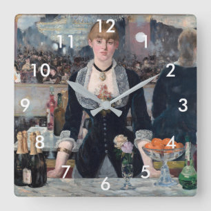 Edouard Manet - Een bar in de Folies-Bergere Vierkante Klok