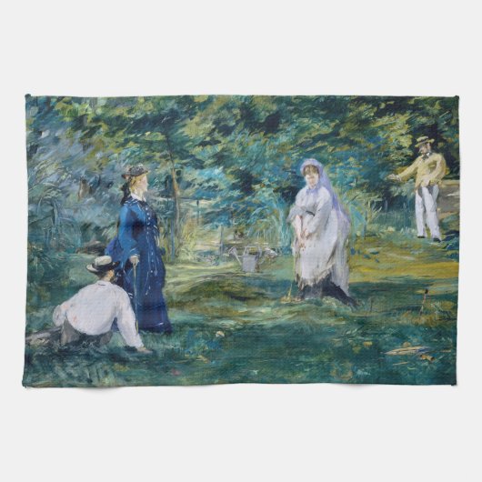 Edouard Manet - Een spel van Croquet Theedoek (Horizontaal)