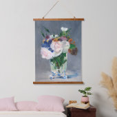 Edouard Manet - Flowers in een kristalvet Hangend Wandkleed (Slaapkamer)