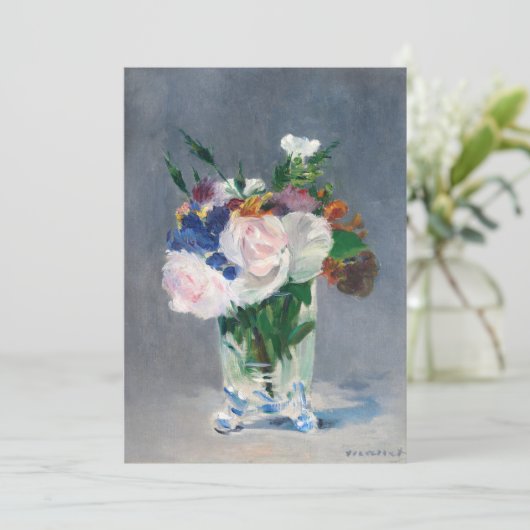Edouard Manet - Flowers in een kristalvet Kaart (Staand voorkant)