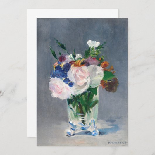 Edouard Manet - Flowers in een kristalvet Kaart (Voorkant / Achterkant)