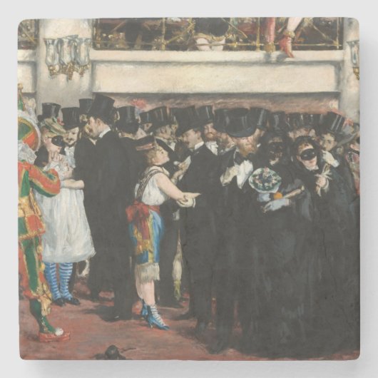 Edouard Manet - Gemaskerde bal bij de opera Stenen Onderzetter (Voorkant)