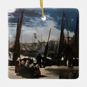 Edouard Manet - Haven van Boulogne door Moonlight Keramisch Ornament