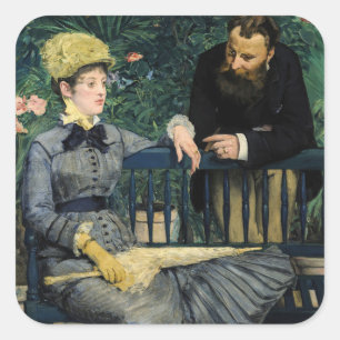 Edouard Manet - In de serre Vierkante Sticker