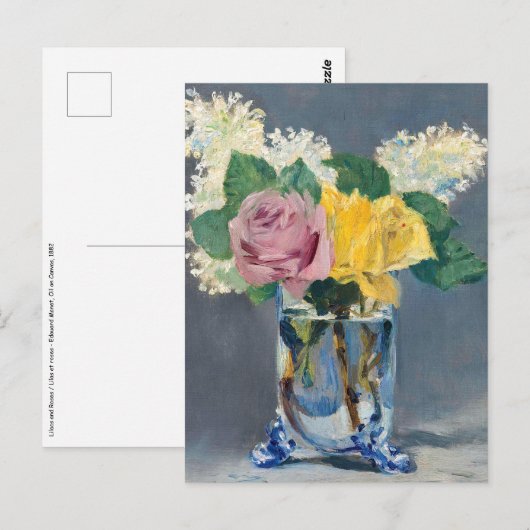 Edouard Manet - Lilacs en Rozen Briefkaart (Voorkant / Achterkant)