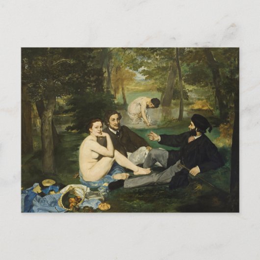 Edouard Manet - Luncheon op de gras Briefkaart (Voorkant)
