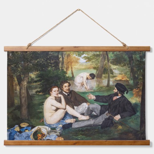 Edouard Manet - Luncheon op de gras Hangend Wandkleed (Voorkant)