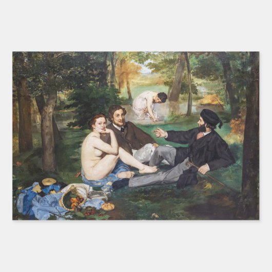Edouard Manet - Luncheon op de gras Inpakpapier Vel (Voorkant)