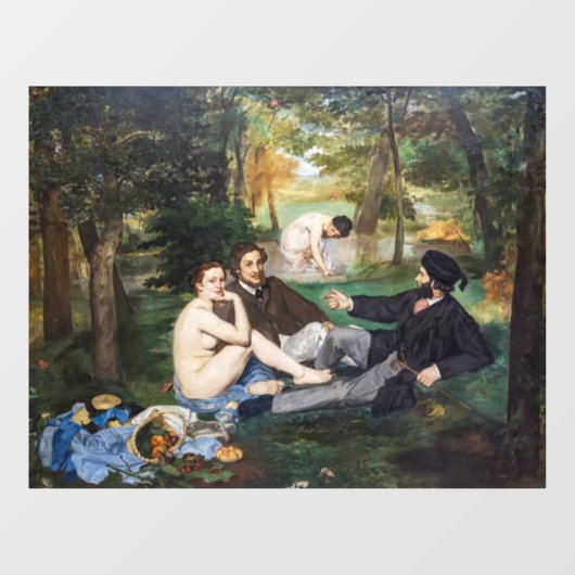 Edouard Manet - Luncheon op de gras Raamsticker (Vel)