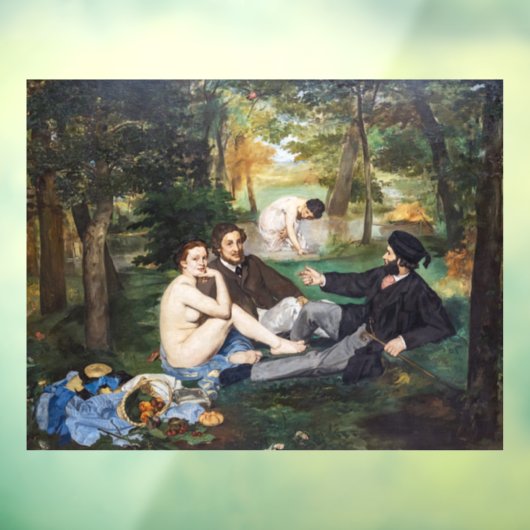 Edouard Manet - Luncheon op de gras Raamsticker (Vel 3)