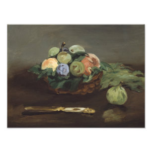 Edouard Manet - mandje fruit Foto Afdruk