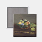 Edouard Manet - mandje vruchten Magneet (Voorkant / Achterkant)