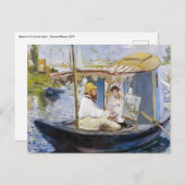 Edouard Manet - Monet in zijn atelierboot Briefkaart (Voorkant / Achterkant)