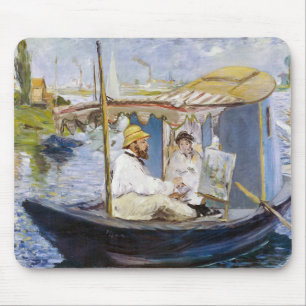 Edouard Manet - Monet in zijn atelierboot Muismat