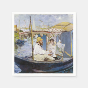 Edouard Manet - Monet in zijn atelierboot Servet