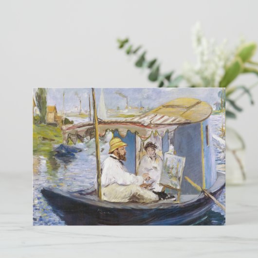 Edouard Manet - Monet in zijn Studio Boat Kaart (Staand voorkant)