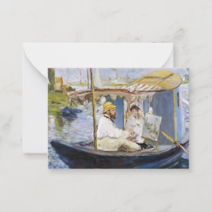 Edouard Manet - Monet in zijn Studio Boat Notitiekaartje