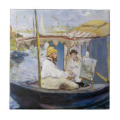 Edouard Manet - Monet in zijn Studio Boat Tegeltje (Voorkant)